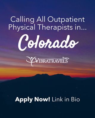 🌟 Outpatient Physical Therapy Opportunities in Colorado 🌟

Helping patients regain strength, mobility, and confidence takes expertise, empathy, and passion—and outpatient PTs are at the heart of that journey.

We’re hiring Outpatient Physical Therapy professionals across Colorado!

Whether you’re looking for your next travel assignment or a fresh opportunity to grow your PT career, we’ll support you every step of the way.

Explore open roles at www.vibratravels.com and let’s find the right fit for you. 💼🏔️

#OutpatientPT #PhysicalTherapyJobs #VibraTravels #TravelTherapy #HealthcareCareers #NowHiring #ColoradoPT #VibraTravels