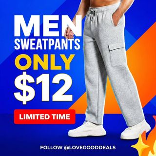 Mens Fleece Cargo Sweatpants Open Bottom Sweat Pants for Men Loose Fit Joggers Sweatpants Lounge Pants with Pockets
Reg Price: 24.99-29.99
Deal Price: 12.49-14.99
50% off (40%Code+10%Coupon)
Coupon and Code: FEAICJ4L
https://amzn.to/3Zgp0qZ

✨The link can also be found in my bio @lovegooddeals