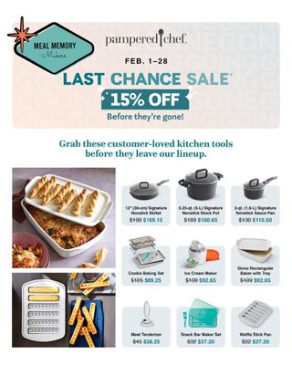 Rise and shine! It's time to reignite the spark! I'm thrilled to be back just in time for the most exciting season of the year! If you're a loyal Pampered Chef fan, you know that March brings a fresh wave of innovation! And if you're new to the party, get ready to be amazed! 🎉 On March 1, a brand new catalog and incredible products will arrive, and trust me, Pampered Chef has outdone themselves this Spring! As they make room for the new, they're giving you an incredible opportunity to snag some amazing deals on discontinued items! Don't miss out on these steals! #mealmemorymakers