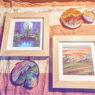 Winter art making & shenanigans with my love @threads_of.fate 🎨♥️🐕