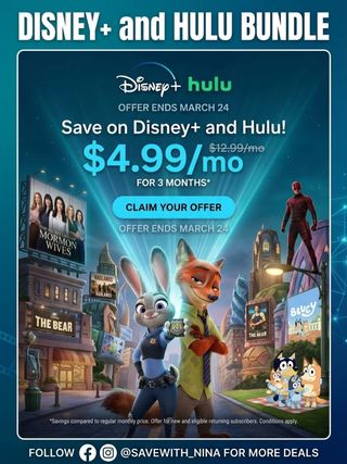 🛍️Comment “Sale” and I’ll send you the direct link to shop

✨🎉 MAJOR DEAL ALERT! The ultimate Disney+ and Hulu Bundle is BACK with an epic offer you can’t miss! 🎬🍿

Get both for just $4.99/month for your first 3 months. That’s a massive saving from the regular price of $12.99/mo! 💸

Stream all your favorite characters and shows in one place:
🦊 Hop into the world of #Zootopia
🐻 Get cooking with #TheBear
🐶 Find fun for the whole family with #Bluey
Secrets will be revealed in #TheSecretLivesofMormonWives

...and so much more from Disney, Hulu, Marvel, Star Wars, and beyond! 💫

But hurry! This incredible offer disappears on MARCH 24th. ⏳
https://savewithnina.campsite.bio/
Don’t wait! Tag a friend who needs to see this deal! 👇 A huge thanks to @SAVEWITH_NINA for sharing this amazing offer!
*Offer valid for new and eligible returning subscribers. Conditions apply.
#DisneyPlusHuluBundle StreamingDeals DealAlert LimitedTimeOffer Zootopia Bluey TheBear StreamingService SaveMoney SaveWithNina MustWatch