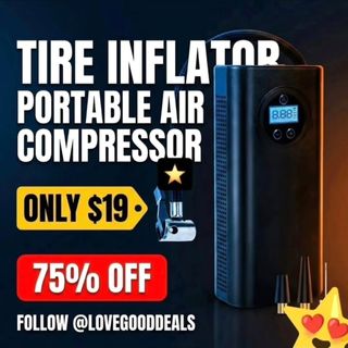 Tire Inflator Portable Air Compressor, Cordless Air Pump for Car Tires, Electric Bike Tire Pump for Motorcycle, Ball, Bicycle.
Discount: 75%OFF
Original Price: $79.96
Deal Price: $19.99
Code: MVIAQON4
https://amzn.to/4bBtMWL

Link in bio @lovegooddeals