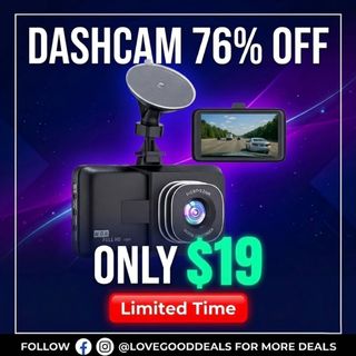 3-inch Dash Cam for Cars, 1080P HD car Camera, Wide-Angle Driving Recorder with Night Vision, Loop Recording, Video Motion Detection
Original price: $83.29
Discount price: $19.99
Discount: 76% Code
Discount code: VG3X6J8D 
https://amzn.to/4ukho4N

Link is in bio @lovegooddeals