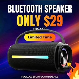 Portable Bluetooth Speaker with 20W Deep Bass, Waterproof Wireless Outdoor Speaker with Colorful LED Lights, Loud Speaker for Party, Beach, Travel.
Discount: 75%OFF
Original Price: $119.96
Deal Price: $29.99
Code: BJYH4LQM
https://a.co/d/0fPJX7wI

✨The link can also be found in my bio @lovegooddeals