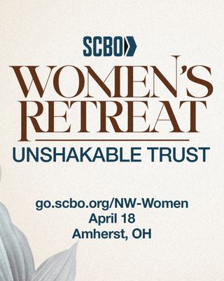 Grief can feel unsteady, but God remains faithful. Join women from across Ohio for a day of worship, encouragement, and connection as we learn what it means to live with an Unshaken Trust in the Lord — even in hard seasons.

Whether you’re grieving, supporting someone who is, or simply want to be equipped with biblical hope, this day is for you. Register here 👉 http://go.scbo.org/NW-Women