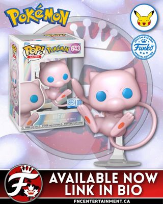 Available Now at the Pokémon Centre 

Funko Pop! Games: Pokémon - Mew (Pearlescent) Pokémon Centre Exclusive 

CA: https://www.pokemoncenter.com/en-ca/product/73-10027-101
US: https://www.pokemoncenter.com/product/73-10027-101

#funko #funkocanada #pokemon