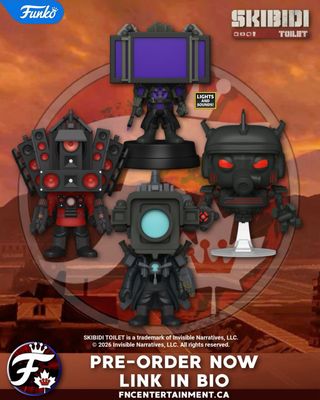 Coming Soon to Your Local Funko Retailer:

Funko Pop! Games: Skibidi Toilet 

Our Retail Partners:
Shak’s Pop Shop: http://shakspopshop.com/just-added
MyPops: https://www.mypops.ca/preorders
Amazon CA: https://amzn.to/4uxesSB
Amazon US: 
EE: https://ee.toys/BD6GGB

#funko #funkocanada #ad #skibiditoilet