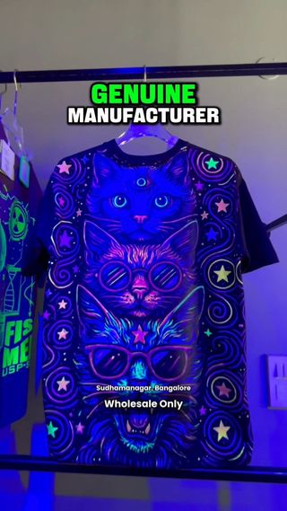 Very rare Glow in Dark, UV prints, Neon design Streetwear Tshirt Manufacturer from Bangalore Sudhamanagar. 

✔️ Specializes in unique & trending streetwear t-shirts
✔️ Own manufacturing unit in Tiruppur
✔️ Premium quality with innovative designs

👕 Product Highlights:
1️⃣ Glow-in-the-Dark T-Shirts
2️⃣ Neon Printed & UV Printed T-Shirts
3️⃣ Acid Wash Styles
4️⃣ Back Print Designs
5️⃣ Anime Prints
6️⃣ Embroidery Styles
7️⃣ Skull Design T-Shirts

👉 Wholesale & Retail Friendly Supplier

📲 To watch the full supplier video with product prices & contact details,
Download the FactoryFeed App

💬 Comment “APP” to get the link via DM

Only Wholesale!!!

#tshirtwholesaler #garmentmanufacturer #wholesaletshirt #banglore #streetfashion