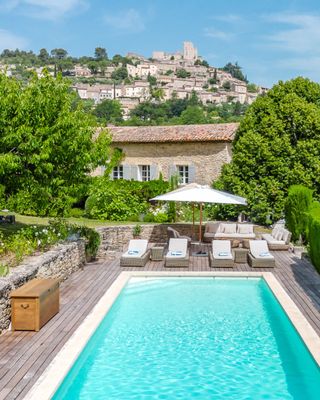 Rare Last-Minute Availability (April 23 - May 07) at Mas des Figuiers | Restored Farmhouse with Private Tennis Court 🎾🌳
📍 Lacoste · Luberon · Provence
Sleeps 9 · 5 Bedrooms · 5 Bathrooms

A stunning private property nestled in the Luberon valley with incredible views. The authentic stone farmhouse has been beautifully restored and tastefully decorated—clean lines and light complement the history of the space.

🏛️ Beautifully restored with timeless appeal
Five bedrooms and five bathrooms provide comfortable accommodation for up to nine guests. The interiors balance contemporary simplicity with authentic character, creating a warm and inviting atmosphere throughout.

🌿 Multiple terraces and landscaped gardens
Several outdoor terraces offer different views and atmospheres, each with ample comfortable seating. The two famous hilltop villages of Bonnieux and Lacoste are visible from the property. The dining space beneath a large linden tree in front of the home welcomes long meals together, while the landscaped garden adds greatly to the property's beauty. Tennis lovers will enjoy the newly built private tennis court with equally stunning views of neighboring Lacoste village.

🍷 Central location for nature and wine lovers
Particularly appealing to nature lovers, cyclists, and wine and food enthusiasts due to its central location in the Luberon Valley.

Ideal for those seeking authentic charm, active amenities, and sweeping valley views.

Start planning your holiday in Provence with a free consultation with one of our Villa Rental Specialists: https://my.onlyprovence.com/s/property?name=FIGUIERS

Weekly rates starting from €5,675.