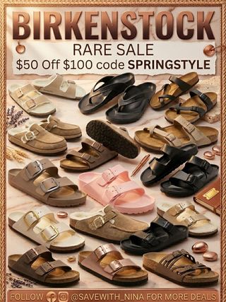 🛍️Comment “Me” and I’ll send you the direct link to shop

🚨 RARE BIRKENSTOCK SALE! 🚨 Run, don’t walk! 🏃‍♀️💨
You guys know how rarely these go on major sale, but I found an incredible deal just in time for warmer weather! Right now, you can score massive savings on all your favorite styles—from the classic Arizonas to the comfy EVAs and shearling clogs! 😍

🔥 THE DEAL: Get $50 OFF a $100+ purchase!
🏷️ USE CODE: SPRINGSTYLE at checkout!

Sizes and popular colors are going to sell out FAST, so tag a bestie who needs a new pair for spring and summer! 👇

🛍️ How to shop: Click the link in my bio or check my stories to shop the sale before it’s gone!
https://mavely.app.link/m8bLR7Pc91b

Make sure to hit that follow button @savewith_nina so you never miss out on the best daily deals, glitches, and savings! 💸✨

#birkenstock #birkenstocksale #shoedeals #springstyle #dealsandsteals