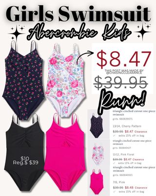 Comment “Send” and I will dm you the 🔗 

Girls swimsuits from Abercrombie are around $8 right now. Add to cart to see the price drop at checkout. Most styles are $8.47 and the black one is $10. These are final sale and sizes are limited.
⁣
➡️ https://go.sylikes.com/farykLMDS0Iw

Please double tap before you go
Find the deal in my BIO @couponbro
👉🏼Links are affiliated AD

Ty: @chasingclearance 💫

@brosaves #KidsStyle #SwimwearSale #SummerFinds #ClothingDeals #SaleAlert