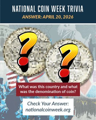 Check yesterday's answer! Did you get it right? 👀

Yesterday's Question (4/20): 
The United States was not the only country to celebrate the Bicentennial of the Declaration of Independence. One country produced a coin that was issued for three years, longer than the American Bicentennial circulating commemoratives.

(Q): What was this country and what was the denomination of coin?

National Coin Week is in full swing and we invite you to put to your knowledge to the test for the chance to win a prize! Be sure to submit your response by 8:00 a.m. MT each day to be eligible—then check back for the next challenge and keep the streak going! 

Play daily trivia: http://nationalcoinweek.org (visit our bio link)

Thanks to our 2026 National Coin Week Sponsor @osborne_mint!

#NationalCoinWeek #CoinTrivia #CoinCollecting #Numismatics #America250