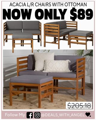 Comment “Send” and I will dm you the 🔗 

Modular outdoor acacia chairs with ottoman by Walker Edison are now $89, down from $205, and shipping is free. Brown and grey finish with a flexible setup that works for different outdoor layouts.

➡️ https://go.sylikes.com/farykNuxNHci

Please double tap before you go
Find the deal in my BIO @couponbro
👉🏼Links are affiliated AD

Ty: @deals_with_angel 💫

@brosaves #OutdoorLiving #PatioFurniture #HomeFinds #FurnitureDeals #SaleAlert