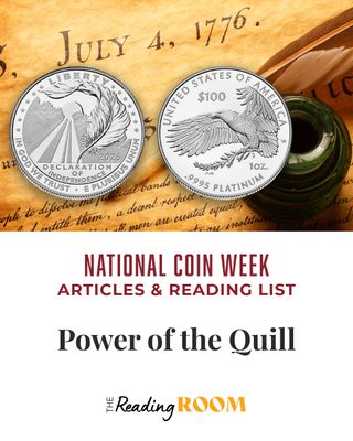 From the National Coin Week ANA Reading List: Power of the Quill 🪶

The @unitedstatesmint new Charters of Freedom series began with a striking tribute to the Declaration of Independence, symbolized by a quill piercing storm clouds at dawn.

🔗Learn more about this shining tribute to freedom and celebrate National Coin Week with educational resources from the ANA!

2026 National Coin Week sponsored by Osborne Mint.

#NationalCoinWeek #CoinCollecting #America250 #Numismatics