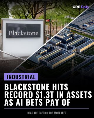 Blackstone just posted its best quarter in years. Data centers are why.

Q1 distributable earnings up 25% to $1.8B. Data centers now make up 23% of BREIT’s entire portfolio. The firm raised $1.2B in fresh capital - its best inflows in three years.

Schwarzman called it: Blackstone is now the largest global investor in AI infrastructure. And the bet is paying off.

Logistics and multifamily are next on their conviction list as new supply tightens and fundamentals strengthen.

👉 Tap the link in bio to subscribe to CRE Daily for more timely news, trends, and transactions in commercial real estate.

#commercialrealestate #realestatenews