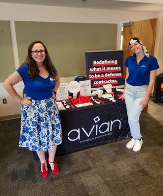 Thank you to everyone who swung by our table at the NAS Patuxent River Job Fair! 🎉

We were so excited to meet all the new faces. If you didn’t get a chance to chat with us, no worries—we’ve got our job listings linked in our bio, and you can also connect with our Recruiter, Melissa, on LinkedIn to keep in touch. 🤝

AVIAN will be at several job fairs this summer, so stay tuned for more updates!

#workawesome #WeAreHIRING #jointhefamily
