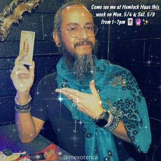 I’ll be available at the shop on Monday 5/4 and Saturday 5/9 from 1-7pm. I’m also available for virtual readings this week. Check the link in bio to schedule your appointment 🔮

May the 4th be with youuuuuu ✨

-Oz 🪬
•
•
•
#mexoterica #hemlockhaus #tarot #reading #virtual