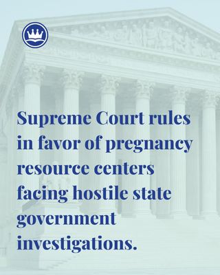 🏛️ 𝐁𝐢𝐠 𝐰𝐢𝐧 𝐚𝐭 𝐭𝐡𝐞 𝐒𝐮𝐩𝐫𝐞𝐦𝐞 𝐂𝐨𝐮𝐫𝐭 𝐭𝐨𝐝𝐚𝐲 𝐟𝐨𝐫 𝐫𝐞𝐥𝐢𝐠𝐢𝐨𝐮𝐬 𝐥𝐢𝐛𝐞𝐫𝐭𝐲 𝐚𝐧𝐝 𝐩𝐫𝐞𝐠𝐧𝐚𝐧𝐜𝐲 𝐜𝐞𝐧𝐭𝐞𝐫𝐬!

Learn more about the unanimous decision in First Choice Women’s Resource Center v. Davenport (formerly First Choice Women’s Resource Center v. Platkin), at the link in our bio.