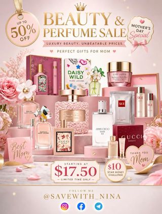 🛍️Comment “Sale” and I’ll send you the direct link to shop 

🌸✨ MOTHER’S DAY BEAUTY SALE ✨🌸
🎀 Perfect gifts for Mom
💸 Up to 50% OFF
⏳ Limited-time deals

Link https://mavely.app.link/BS3MMlDiU2b

Which one are you grabbing first? 👀💕

#MothersDay #PerfumeSale #BeautyDeals #LuxuryBeauty #GucciBeauty (ad)