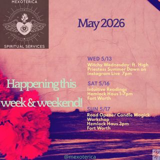 Checkout this week’s offerings ✨

Can’t make it to the shop? No worries, I also offer virtual readings and in home services. Send a DM for more info & availability. 🃏

Have a fantastic week and I’ll see you soon! 🔮

-Oz 🪬
•
•
•
#mexoterica #hemlockhaus #summerdawn #tarot #witchy