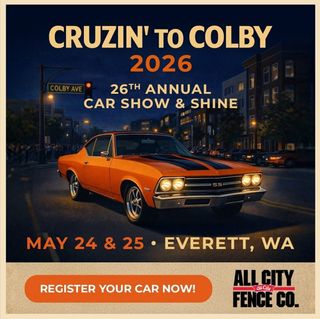 🚨 REGISTRATION IS OPEN! 🚨

Get ready for the 26th Annual Cruzin' to Colby Car Show & Shine! Lock in your spot today to showcase your ride at the Pacific Northwest's premier Memorial Day weekend tradition.

Here is what’s on the schedule for 2026:

🗓️ SUNDAY, MAY 24 | Cruise Night • Time: 6:00 PM - 10:00 PM • The Vibe: Kick off the weekend with a fun-filled, controlled cruise through downtown Everett, WA! Showcase your classic or custom car, meet fellow enthusiasts, enjoy the sights and grab a bite at local spots.

🗓️ MONDAY, MAY 25 | The Main Event: Show & Shine • Time: 9:00 AM - 4:00 PM • The Vibe: Bring your best classic, vintage, or custom build for a full day of cars, music, food trucks, and community fun. Awards will be presented across multiple categories!

🏆 Don't just spectate—be a part of the show. Space is limited and spots fill fast!

👉 TAP THE LINK BELOW TO REGISTER YOUR CAR: 🔗 https://www.cruzin2colby.com/copy-of-faqs

(Shoutout to our sponsor, All City Fence Co.!)

Sponsored by Cruzin To Colby Car Show