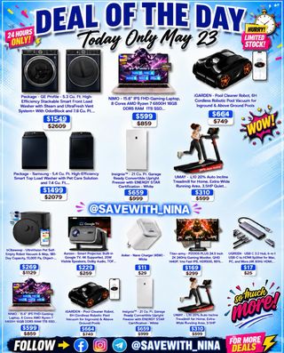 🛍️Comment “Sale” and I’ll send the direct link to shop 

🚨 DEAL OF THE DAY 🚨
Best Buy deals are LIVE 🔥💙

✨ Gaming laptops
✨ Washer & dryer sets
✨ Robot vacuums
✨ Treadmills & more!

⏳ TODAY ONLY MAY 23
💸 Prices starting at $11

Save + share with your deal bestie 👀🛒
Link http://bestbuycreators.7tiv.net/rEgMJQ

#BestBuyDeals #DealAlert #TechDeals #DailyDeals #Savings