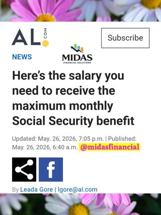 Here’s the salary you need to receive the maximum monthly Social Security benefit 💸

The amount you receive in Social Security is determined by four factors (assuming you qualify): 
☑️ Your work history
☑️ Your earnings history
☑️ The year you were born
☑️ The age at which you first claim benefits

Some of these things – especially earnings and work history – are intertwined. 🧬

To calculate your monthly benefit, the Social Security Administration takes your 35-highest earning years and then adjusts for inflation.

The other two factors – birth year and claiming age – are also connected. 

Birth year determines at what age you reach “Full Retirement Age” and can claim full benefits. 

Currently, the FRA for people born after 1960 is 67. 🙁

What’s the salary you need to draw the maximum Social Security benefit?

Visit 🔗 https://tinyurl.com/max-social-security or our link in bio to read the full article.

#socialsecurity #retirementplanning #financialliteracy