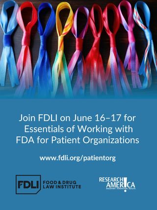 Understanding how to effectively engage with the FDA is increasingly important for patient organizations.
 
Join the Food & Drug Law Institute (FDLI) on June 16–17 for Essentials of Working with FDA for Patient Organizations, a practical program designed to help organizations navigate key regulatory processes.
 
Research!America Senior Vice President of Strategy and Public Engagement Jennifer Luray will be a featured speaker during this engaging program!
 
Learn more and register online. Link in bio.
 
#FDA #Patients #Advocacy #HealthResearch