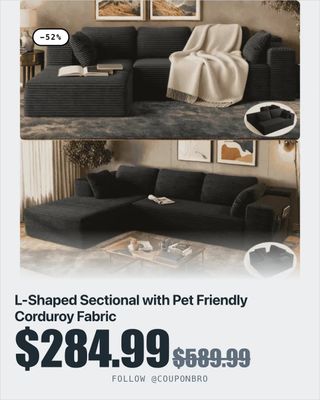 Comment “Send” and I will send you the 🔗

L-Shaped Sectional with Friendly Corduroy Fabric now $284.99 Reg. $589.99! 🏃 💨💨🔥

👉🏼Find the deal in my BIO @couponbro or type into your browser https://go.sylikes.com/faE4iR0NpKu3 🛒
👉🏼Links are affiliated AD 

#couponbro #walmartfinds #homefurniture #livingroom