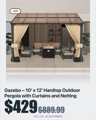 Comment “Send” and I will send you the 🔗

Gazebo – 10′ x 12′ Hardtop Outdoor Pergola with Curtains and Netting now $429 Reg. $889.99! 🏃 💨💨🔥

👉🏼Find the deal in my BIO @couponbro or type into your browser https://go.sylikes.com/faE4iOfdOuVM 🛒
👉🏼Links are affiliated AD 

#couponbro #walmartfinds #backyard #gardenoutdoor #outdoor