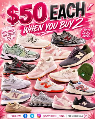 ❤️Comment “Sale” and I’ll send you the direct link to shop 

👟💖 NEW BALANCE DEAL ALERT 💖👟

🔥 JUST $50 EACH when you buy 2 pairs!

So many cute styles to choose from — lifestyle, running, walking, tennis & more! 🩷

✨ Mix & Match
✨ Limited Sizes Available
✨ While Supplies Last

Tag your shopping bestie and grab your favorites before they’re gone! 🛍️💕
Link https://go.sylikes.com/faE4rmvrt76g

Follow @savewith_nina for more deals, steals & freebies! 💸

#NewBalance #ShoeDeals #SneakerSale #SaveWithNina #DealAlert FashionDeals RunningShoes SneakerHead ClearanceFinds ShoppingDeals