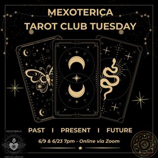 Join me 6/9 on Zoom for Tarot Club Tuesday 🃏

🃏The Mexoterica Tarot Club offers engaging classes and workshops designed to enhance your understanding of Tarot.

🃏Explore diverse topics, from foundational card meanings to advanced interpretative techniques, in an interactive learning environment. 

See you next Tuesday! 👀

-Oz🪬
•
•
•
#mexoterica #tarot #tarotreadings #tuesday #classes
