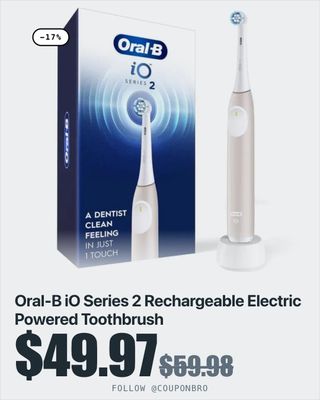 Comment “Send” and I will send you the 🔗

Oral-B iO Series 2 Rechargeable Electric Powered Toothbrush now $49.97 Reg. $59.98! 🏃 💨💨🔥

great gift for dad or yourself! also available in Black, Green and White for $52.47

👉🏼Find the deal in my BIO @couponbro or type into your browser https://go.sylikes.com/faE4iiVkvIuk 🛒
👉🏼Links are affiliated AD 

#couponbro #walmartfinds #beautypersonalcare