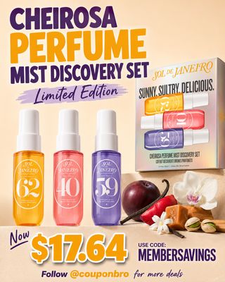 Comment “Send” and I will send you the 🔗

Limited Edition Cheirosa Perfume Mist Discovery Set now $17.64. Apply MEMBERSAVINGS in checkout and price will drop! 🏃 💨💨🔥

👉🏼Find the deal in my BIO @couponbro or type into your browser https://go.sylikes.com/faFJCJuTiWPR 🛒
👉🏼Links are affiliated AD 

#couponbro #ultafinds #beautypersonalcare