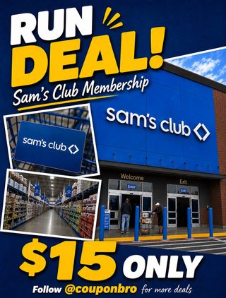 Comment “send” and I will DM you the deal! 
Run deal!!! Sam’s Club 1 year membership is now just $15!!! 🏃🏻‍♂️💨 

👉🏼Find the deal in my BIO @couponbro or type into your browser  https://trackcm.com/5kF/eI4t
👉🏼Links are affiliated AD 

#couponbro #samsclub #membershipdeal