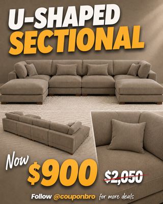 Comment “Send” and I will send you the 🔗

U-Shaped Sectional now $900 Reg. $2050! 🏃 💨💨🔥

👉🏼Find the deal in my BIO @couponbro or type into your browser https://go.shopmy.us/p-63957321 🛒
👉🏼Links are affiliated AD 

#couponbro #wayfairfinds #homefurniture