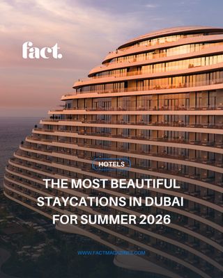 There’s a proper art to a weekend spent doing absolutely nothing in an utterly beautiful space. ✨

Dubai has some rather spectacular hideaways for it this season, blending striking design with that rare feeling of total isolation. We’re talking secluded villas on the Palm, sleek architecture in the heart of DIFC, and rooftops where you can just sort of switch off and happily go MIA for a bit.

The full edit of the most beautiful staycations is at the link in bio. 

#factmagazines #themostbeautifulstaycationsindubai #visitdubai

[ dubai staycations • beautiful hotels in dubai • summer staycation in dubai ]