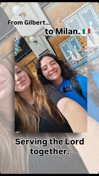 🇮🇹 Sometimes the Lord reminds us just how small His world really is.

Two sister missionaries from the Gilbert San Tan Stake now have the opportunity to serve together in the Milan Italy Mission. ❤️

We’re grateful for faithful missionaries who are sharing the hope of Jesus Christ wherever they serve. It’s a beautiful reminder that the gospel connects us across neighborhoods, countries, and continents.

🤍 Help us celebrate these amazing missionaries in the comments!

Have you ever crossed paths with someone from home while serving a mission or traveling? We’d love to hear your story OR see your photo✨

#comeuntochrist #jesuschrist #thechurchofjesuschristoflatterdaysaints #ldsmissionary #milanitaly