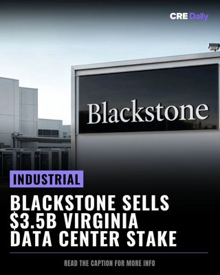 Blackstone is selling its stakes in three Northern Virginia data centers to Digital Realty in a $3.5B deal.

The fully leased hyperscale facilities highlight the growing value of AI-ready infrastructure as demand for cloud computing and data processing continues to surge.

As competition for data centers intensifies, institutional investors are doubling down on one of CRE’s fastest-growing sectors.

💬 Do you think data centers will remain the hottest commercial real estate asset class over the next decade?

👉 Tap the link in bio to subscribe to CRE Daily for more timely news, trends, and transactions in commercial real estate.

#commercialrealestate #realestatenews #datacenters