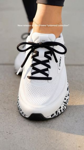 Comment “shop” for the link to these Brooks shoes! 

These white shoes are so cute with the leopard soles!!! They come with white laces but swapping with black just adds a little extra to them! 

#brooksshoes #whitesneakers #shoecrush