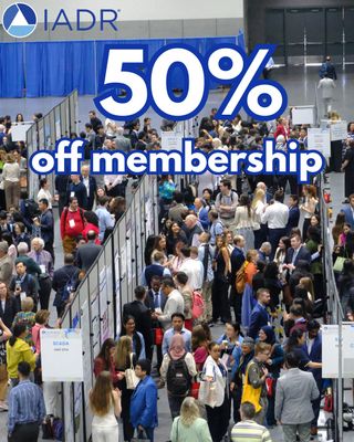IADR is now offering 50% off membership dues for the remainder of 2026. This is a limited-time offer, so act fast!

#DentalResearch #OralHealth #Membership
