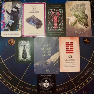 Here is the Days out of Time collective reading corresponding to July 2026.

✨Tarot card: Three of Pentacles - collaboration, shared goals, teamwork 

✨Crystal: Labradorite - self discovery 

✨Animal: Loving Lobster - simplicity, steadfastness, safety

✨Plant: Elder - change

✨Rune: Isa - stillness, self-control, focus

✨IChing Hexagram: 60 - measuring 

✨Witch’s Rune: Woman - divine feminine, creativity, nurturing and care

✨Soul Truth Prompt - Am I afraid to be seen?

⚡️Each one of these cards represents an energy or a guide for the month. 

✨Which card speaks to you? Post it in the comments for a message✨

✨I will be posting these at the beginning of each month through the year so I hope you will follow along 🙏🏽

-Oz 🪬
•
•
•
#mexoterica #tarot #collective #reading #july