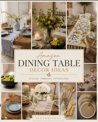 ✨ If you love decorating as much as I do, you’re going to LOVE these Amazon dining table ideas! 🤍

I rounded up 4 completely different table decor styles—from cozy farmhouse to coastal blues, fresh lemon-inspired, and elegant black & gold—so there’s something for every home and every season.

Which one is your favorite? 👇
🤎 Farmhouse
💙 Coastal
🍋 Lemon
🖤 Black & Gold

Comment “TABLE” and I’ll send you all the links! 🛒✨

#AmazonHome #DiningRoomDecor #TableDecor #HomeDecorIdeas #AmazonFinds DiningTableInspo 4lessbyjess