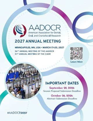 Get your abstracts ready for the 2027 Annual Meeting in Minneapolis. The submission site opens later this month!

#AADOCR2027 #DentalResearch #oralhealth