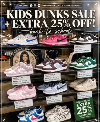 💚Drop the word 𝙉𝙊𝙒 for 🔗 & details 

🔥Kids back to school dunks are on sale + extra 25% off!! Code DAYONE 
https://go.sylikes.com/faNZ6COEQrWT

➡️You must 𝗙𝗢𝗟𝗟𝗢𝗪 me first for the 🔗 to come thru

✅️ Check my bio for the l!nk if the dm didnt come thru
@𝗠𝗜𝗡𝗜𝗢𝗡𝗥𝗨𝗡_𝗗𝗘𝗔𝗟𝗦

#couponcommunity #discount #deals #clearance #viral