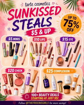 Comment SHOP for the direct link 💌

Tarte Sunkissed Steals are here with 100+ beauty deals starting at just $5! 💄✨ Score minis, lip products, eye makeup, cheek favorites, and complexion essentials for up to 75% off.

Prices start at $5, with more beauty finds available at $10, $15, $20, and $25. These popular makeup deals may sell out fast, so grab your favorites before they’re gone!

Which category are you shopping first: lips, eyes, cheeks, or complexion?

How to shop 👇

🚨 Comment SHOP for the direct link 💌
🚨 Screenshot this post & copy/paste the link in browser Ad:  https://mavely.app.link/8El6ZqD304b
🚨 Link also available in bio ✨ @thefreebiegirls

Follow @THEFREEBIEGIRLS for more savings!

[tarte cosmetics sale, tarte sunkissed steals, tarte beauty deals, makeup sale, beauty deals starting at $5, tarte makeup discount, up to 75 percent off makeup, tarte lip products, tarte eye makeup, tarte cheek makeup, tarte complexion products, affordable makeup deals, summer beauty sale]
LinkDM *196*