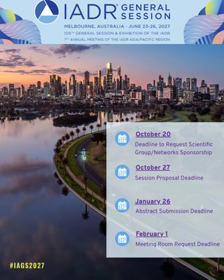 Submit Your Research for the 2027 IADR/APR General Session! Use the link in our bio to learn more.

#DentalResearch #meetinmelbourne #visitmelbourne #visitvictoria @melbourneconventionbureau