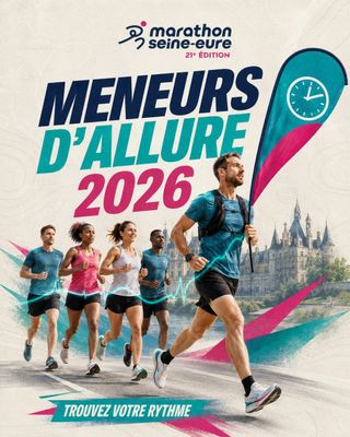 ⏱️ Votre objectif a désormais un visage ! 🏃‍♂️🔥

𝗟𝗲𝘀 𝗺𝗲𝗻𝗲𝘂𝗿𝘀 𝗱’𝗮𝗹𝗹𝘂𝗿𝗲 𝟮𝟬𝟮𝟲 𝗱𝘂 𝗠𝗮𝗿𝗮𝘁𝗵𝗼𝗻 𝗲𝘁 𝗱𝘂 𝗦𝗲𝗺𝗶-𝗠𝗮𝗿𝗮𝘁𝗵𝗼𝗻 sont prêts à vous accompagner !

👉Que vous veniez chercher un record personnel, une barrière symbolique ou simplement un groupe pour garder le bon rythme jusqu’à l’arrivée, repérez leur flamme… et laissez-vous guider. 😉

✅ 𝗠𝗔𝗥𝗔𝗧𝗛𝗢𝗡
⏱️ 3h00 — Guillaume LEMOINE
⏱️ 3h15 — Vincent MORIN
⏱️ 3h30 — Arnaud LEVIEZ
⏱️ 3h45 — Steve DESTAIN
⏱️ 4h00 — Patrick GENTILHOMME
⏱️ 4h15 — Christophe LIERMANN
⏱️ 4h30 — Stéphane MARIE

✅  𝗦𝗘𝗠𝗜-𝗠𝗔𝗥𝗔𝗧𝗛𝗢𝗡
⏱️ 1h30 — Victor MUGISHA 
⏱️ 1h40 — Julien LEFORTIER
⏱️ 1h50 — Franck MARECHAL
⏱️ 2h00 — Julien DENIS

💬 Maintenant, à vous de nous dire : quelle flamme allez-vous essayer de ne pas lâcher le 18 octobre ? 👀

Donnez-nous votre chrono en commentaire et identifiez votre partenaire de course : histoire que votre objectif soit officiellement annoncé… plus moyen de reculer ensuite. 😏

👉 Découvrez les meneurs d’allure 2026

#MarathonSeineEure #MeneursDAllure #Objectif2026 #Marathon #SemiMarathon