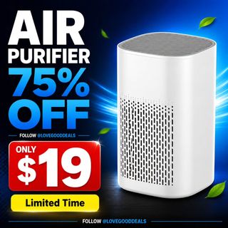 This HEPA air purifier is a desktop purifier with a three-stage filtration system. It effectively reduces residual odors and purifies indoor air.
Discount: 75%OFF
Original Price: $79.96
Deal Price: $19.99
Code: HBYN4TKC
https://amzn.to/4xKPvEb

✨The link can also be found in my bio @lovegooddeals