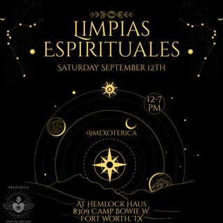 🧿Come see me next Saturday September 12th at Hemlock Haus in Fort Worth for my monthly offering of Limpias Espirituales from 12-7pm. 

🧿A Limpia is a Mexican spiritual cleansing ritual with herbs, chants, spiritual waters, and prayer. It cleanses body, emotions, mind and soul from negative energies or thoughts. Traditionally it is used to get rid of energetic blockages and ojo (evil eye). 

🧿After a limpia you may feel light, peaceful and happy. It also helps to attract happiness, love, health, abundance, work, and tranquility.

🔮I will also be offering intuitive readings and spiritual guidance. 

✨No appointment needed. Come take care of your spiritual hygiene with a limpia! 

-Oz 🪬🧿
•
•
•
#mexoterica #hemlockhaus #tarot #spiritual #hygiene